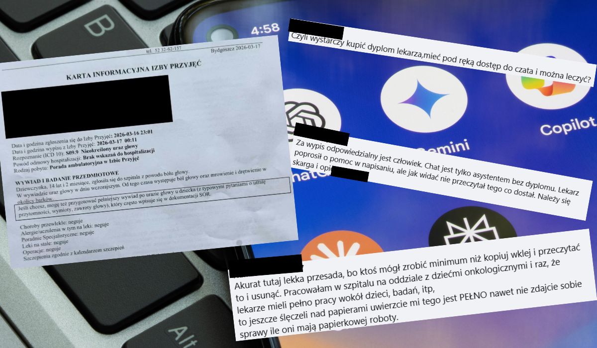 Bydgoszcz: szpital wyjaśnił, dlaczego wypis z SOR miał fragment z ChatGPT