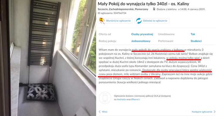 Ogromne zainteresowanie pokoikiem na balkonie. Właściciel: będę wynajmował na dni, to się bardziej opłaca