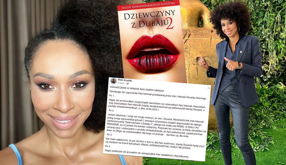 Autor "Dziewczyn z Dubaju 2" odpowiada Omenie Mensah, że nigdy nie wykorzystał jej do promocji książki