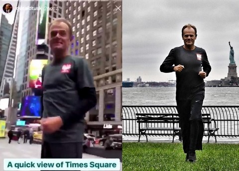 Tusk podziwia Times Square