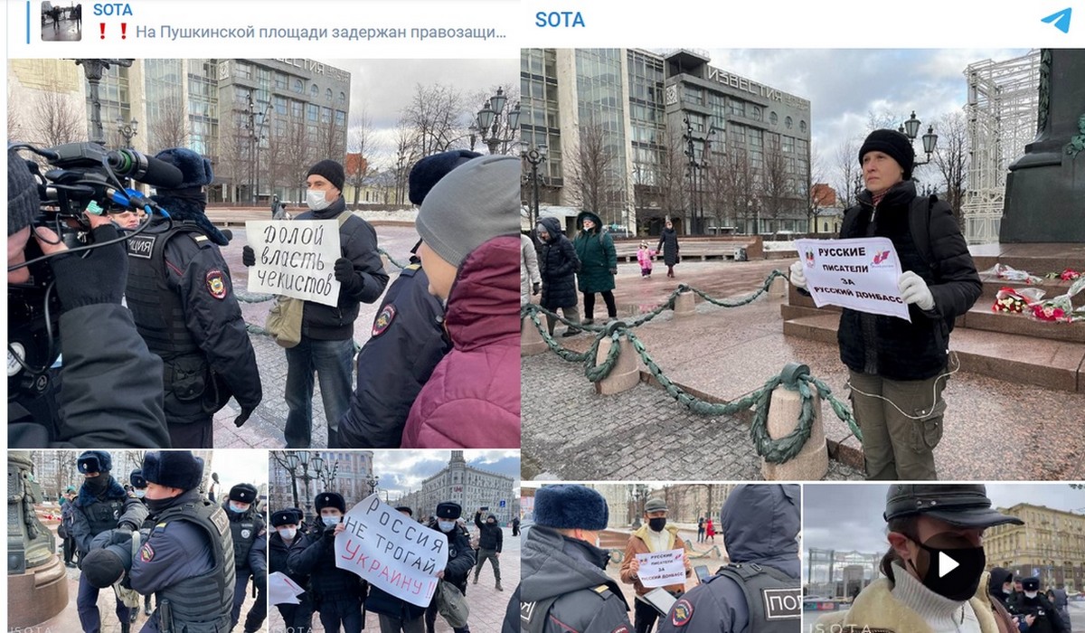 Rosja: demonstracje antywojenne kończą się aresztowaniem, ale te zachęcające do ataku nie mają problemów