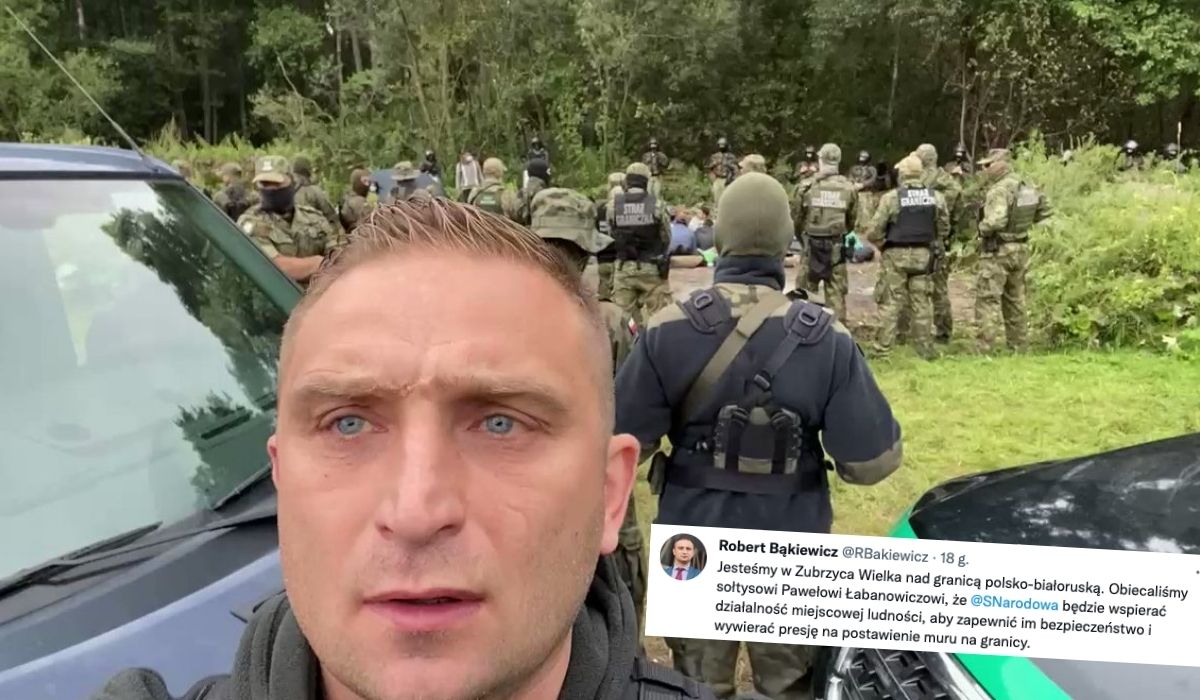 Na granicy polsko-białoruskiej pojawili się narodowcy, domagają się postawienia muru i dramatyzują