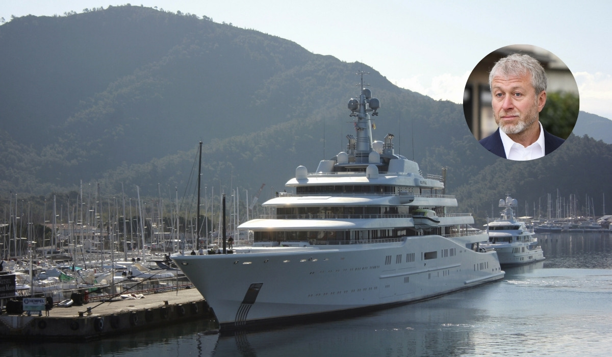 Gigajacht Abramowicza chciał uciec przed sankcjami, ale naprzeciw wypłynęli mu Ukraińcy na pontonie