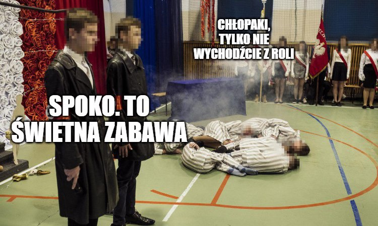 Żeby upamiętnić gazowanie dzieci przez nazistów, szkoła zorganizowała gazowanie dzieci na niby