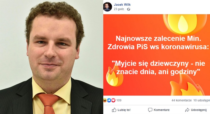 Polityk Konfederacji Jacek Wilk heheszkuje: myjcie się dziewczyny, nie znacie dnia ani godziny