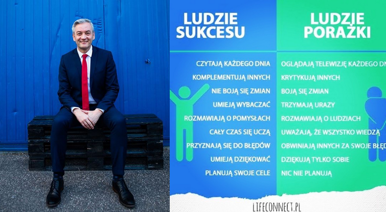 Biedroń powiela coachingowe mądrości o "ludziach sukcesu i ludziach porażki"