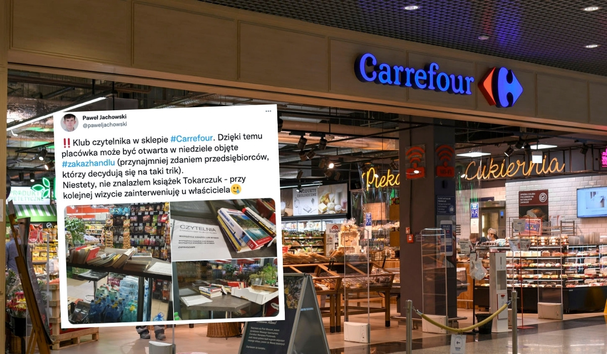 Warszawa: Carrefour otworzył się w niedzielę jako "klub czytelnika", PIP zapowiada kontrole
