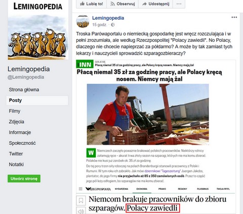 "Lemingopedia": “Polacy zwiedli", bo nie chcą napieprzać za półdarmo?"