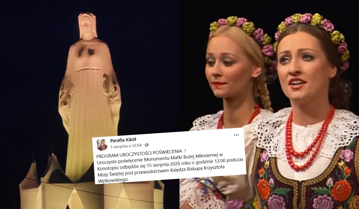 Konotopie: otwarcie pomnika Giga Matki Boskiej uświetni zespół Mazowsze