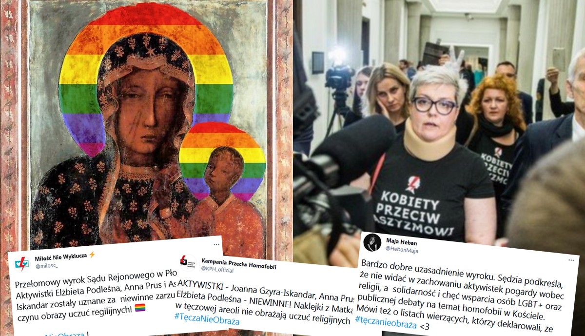 Płock: sąd uniewinnił oskarżone o obrazę uczuć religijnych za "tęczową Maryjkę"