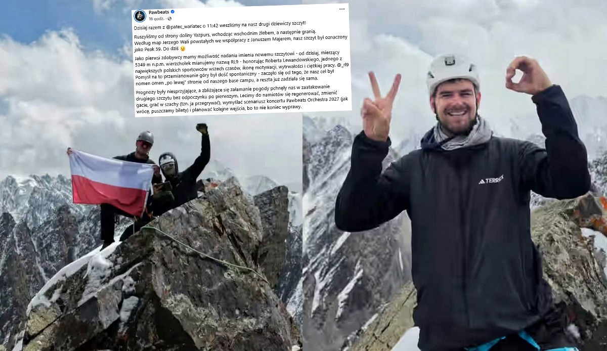 Pawbeats i Patec nazwali świeżo zdobyty szczyt "RL9", honorując Roberta Lewandowskiego