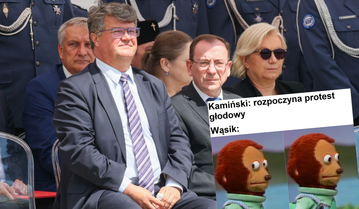 Wąsik się zastanowił i też rozpoczął głodówkę, jak Kamiński