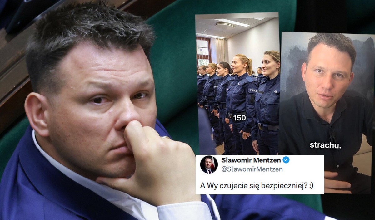 Sławomir Mentzen drwi z nowo przyjętych policjantek, bo nie wyglądają zbyt okazale