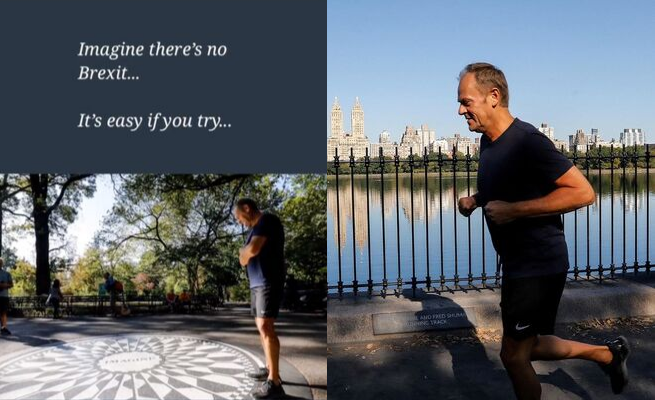 Donald Tusk biega w Nowym Jorku i marzy, że nie ma brexitu