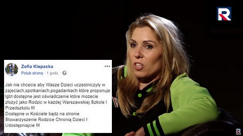 Klepacka zachęca rodziców do bojkotu "pogadanek LGBT" w szkołach i przedszkolach