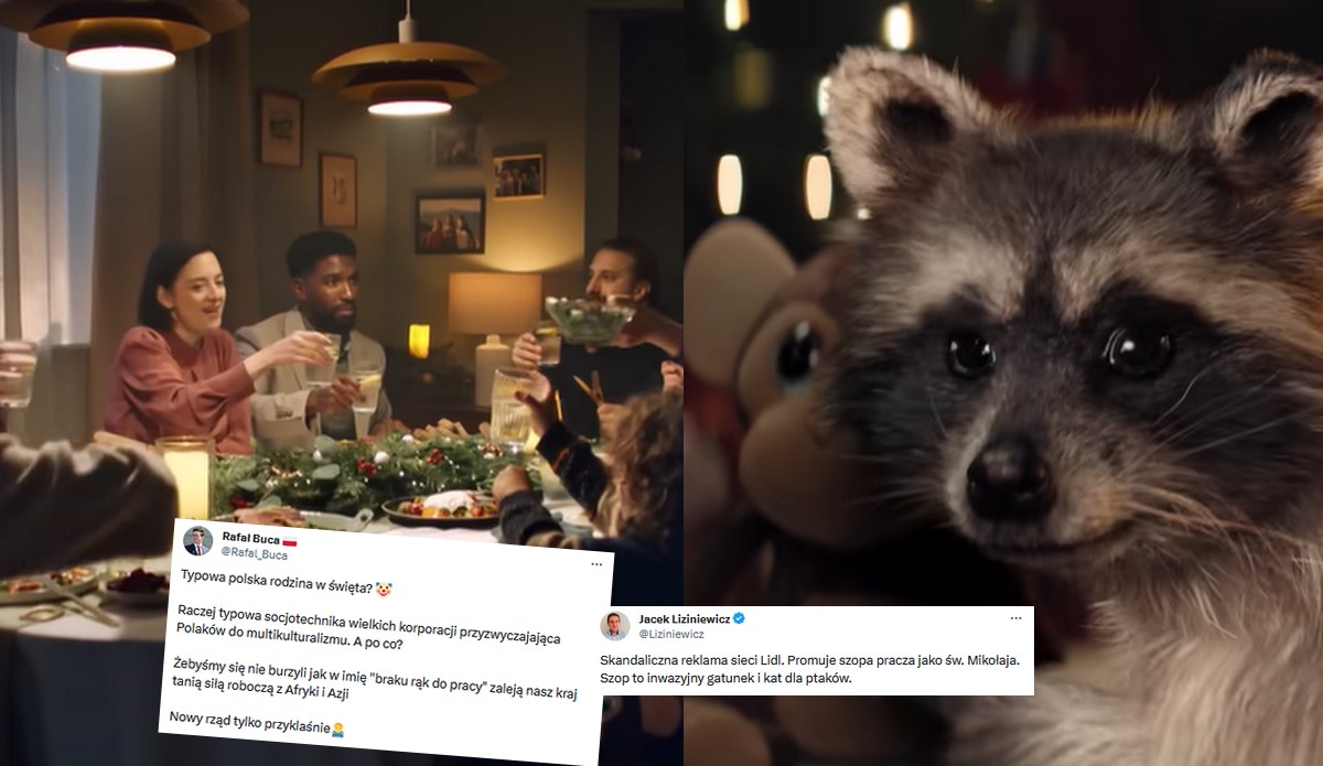 Część polskiego internetu wstrząśnięta reklamą Lidla, przy świątecznym stole jest czarnoskóry mężczyzna