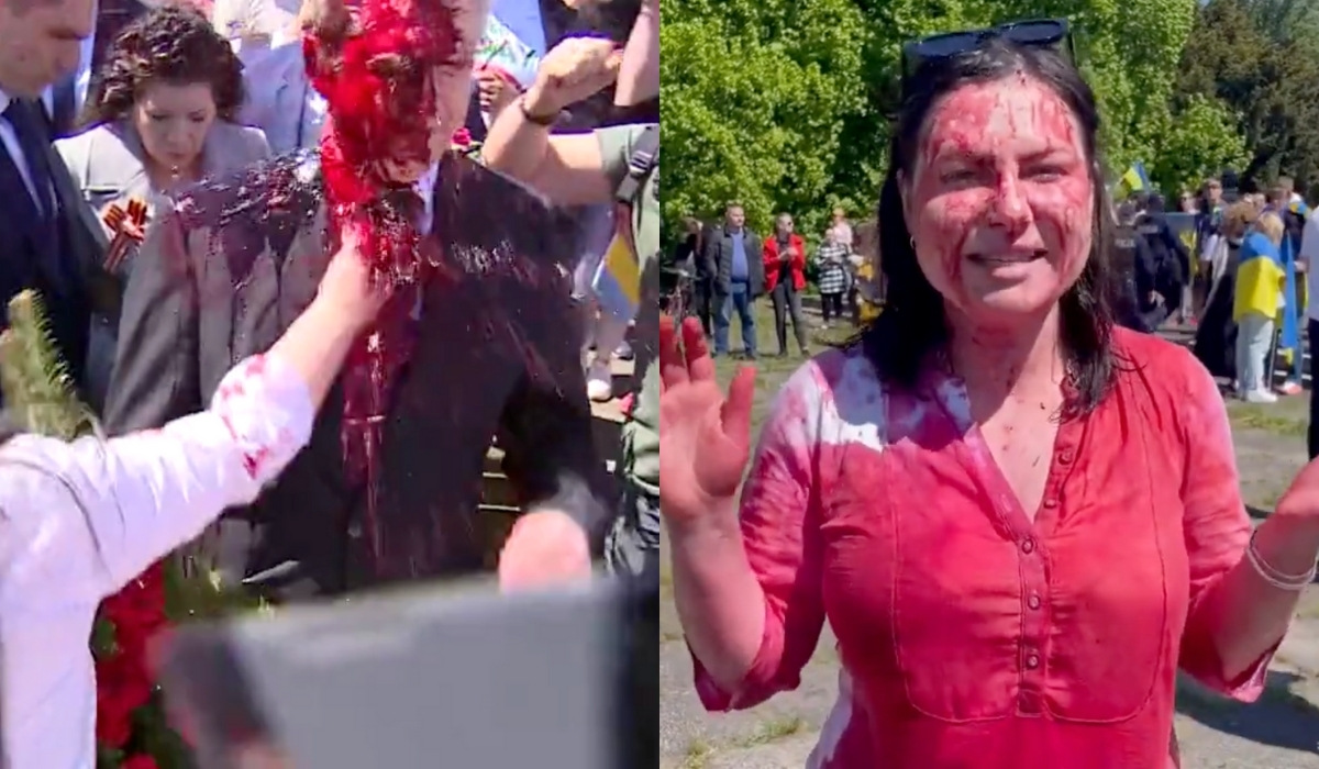 Do oblania farbą ambasadora Rosji przyznała się ukraińska dziennikarka