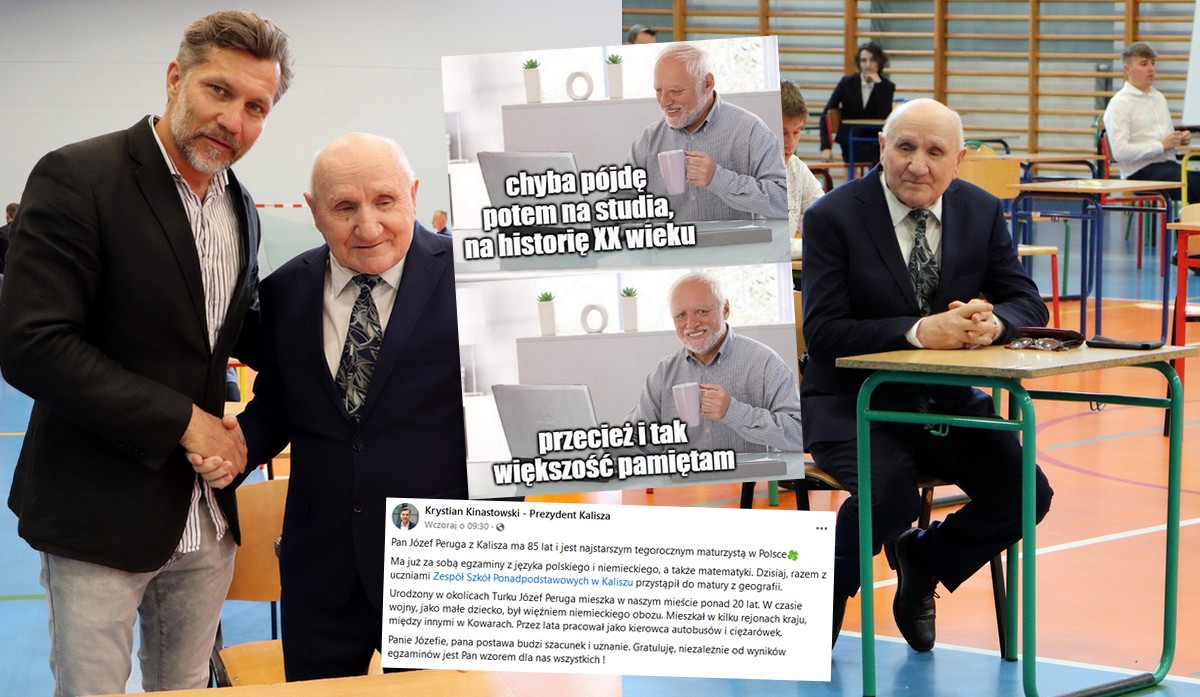 Kalisz: 85-letni pan Józef uwziął się i stanął do matury, był najstarszym abiturientem w tym roku