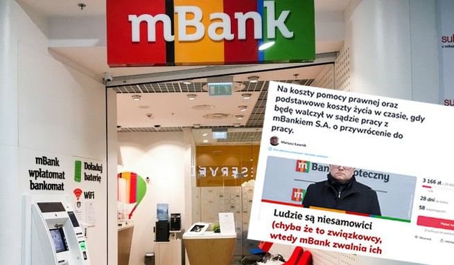 Związkowiec, którego mBank wywalił za działalność, zbiera pieniądze na walkę w sądzie i powrót do pracy