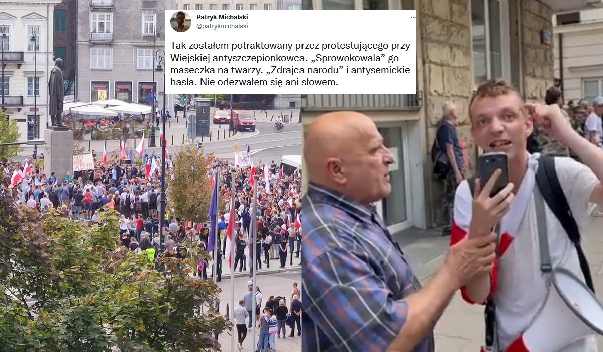 Do protestów pod Sejmem poza medykami dołączyli osobno antyszczepionkowcy i robią cyrk