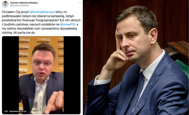 Hołownia zły na Kosiniaka: powiedz, kto finansuje twoją kampanię. To 8,3 mln złotych