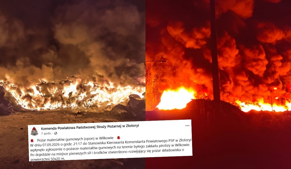 Wilków: znowu płonie składowisko opon, wójt podejrzewa podpalenie