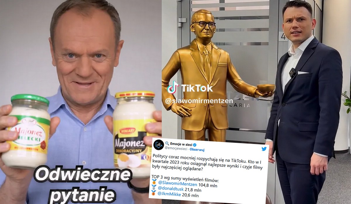 Mentzen i Tusk z najlepszymi wynikami oglądalności na TikToku