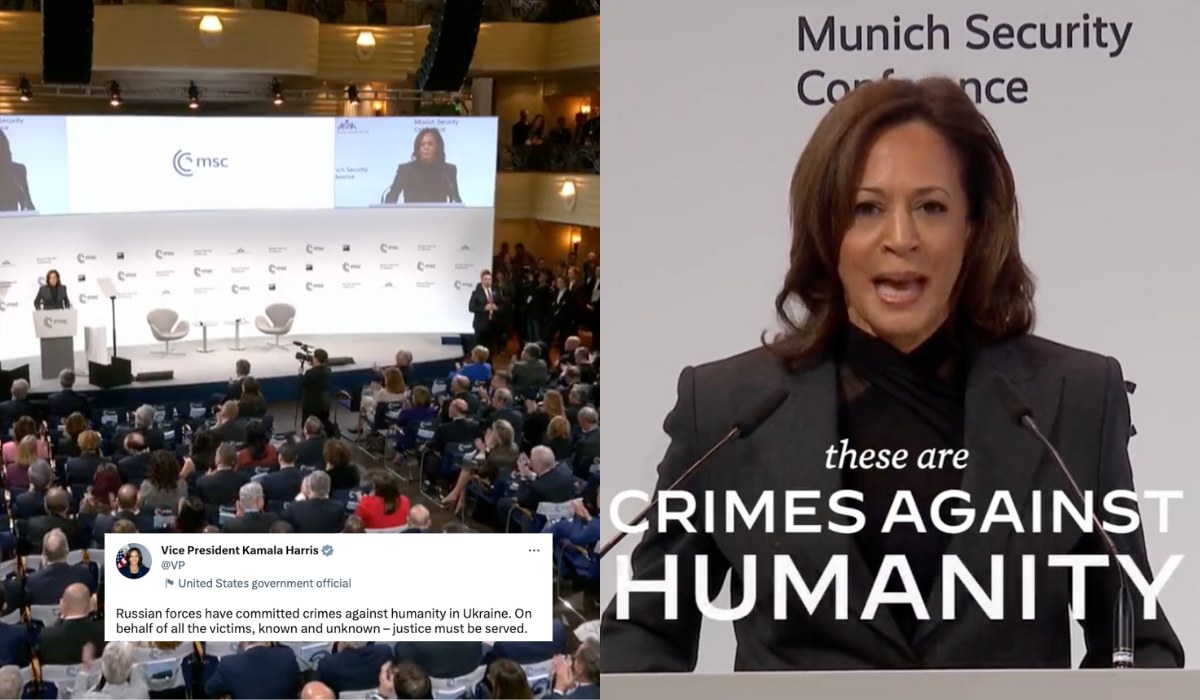 Kamala Harris w Monachium: Rosjanie dopuścili się w Ukrainie zbrodni przeciwko ludzkości
