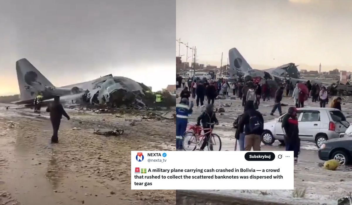 Boliwia: spadł samolot transportujący gotówkę, policja musiała odganiać tłumy