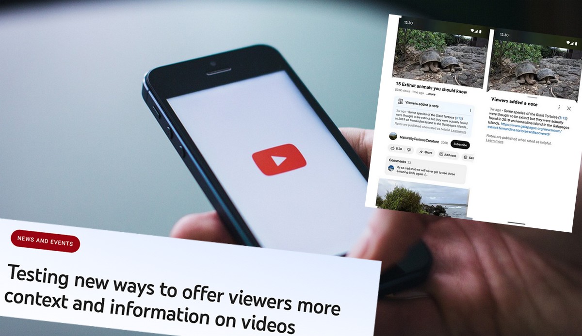 YouTube testuje notki kontekstowe, takie jak na Twitterze 