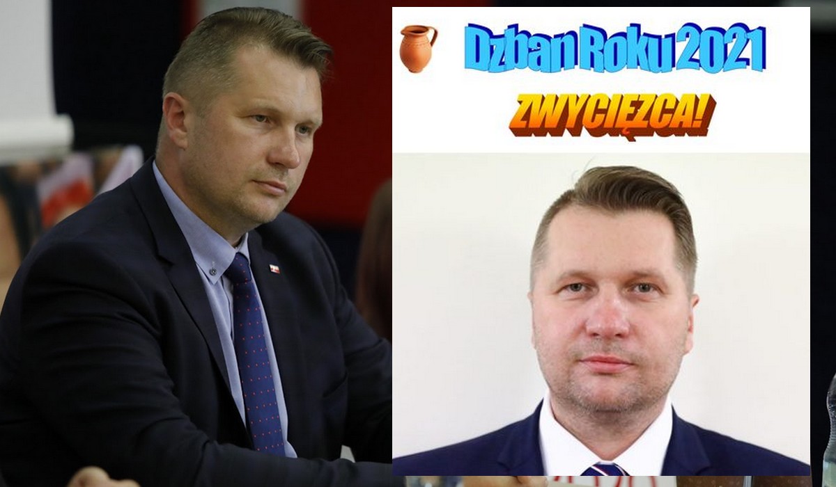 Przemysław Czarnek wygrał plebiscyt na Dzbana Roku 2021