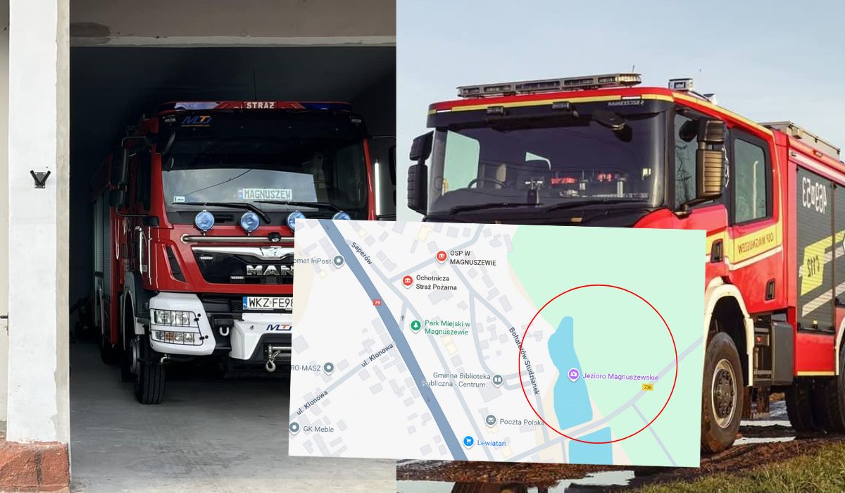 Magnuszew: strażacy nie zdążyli do tonącego, zaparkowany samochód zablokował im wyjazd