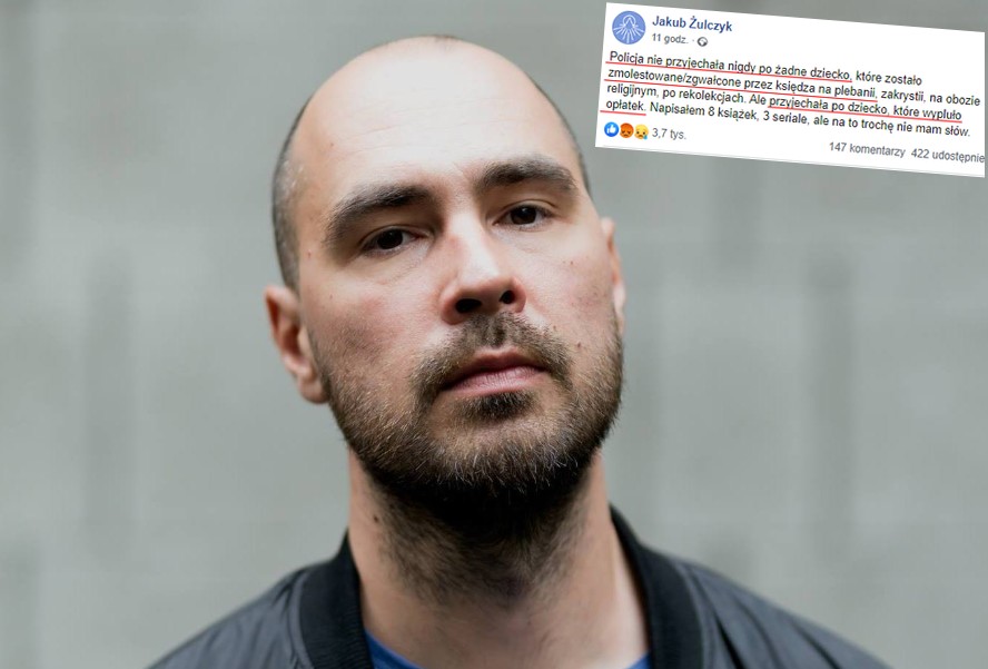 Żulczyk o 13-latku, który wypluł hostię: "nie przyjeżdzają po dziecko zgw*łcone przez księdza na plebanii"