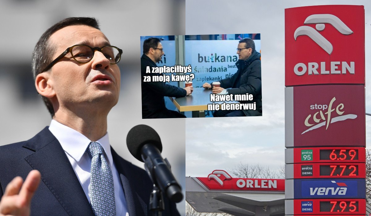 Premier Morawiecki przekonuje, że może i paliwo nie staniało, ale trzeba się cieszyć, że nie zdrożało
