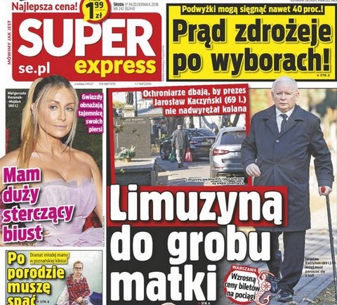 Jarosław Kaczyński podjechał limuzyną pod grób matki