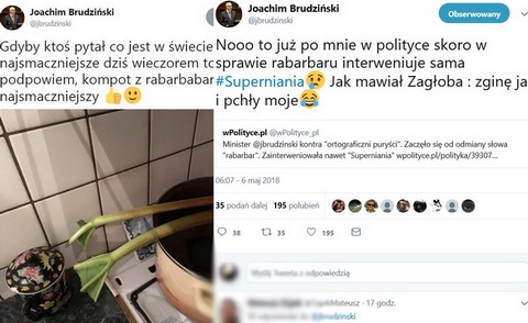 Brudziński: "Już po mnie skoro w sprawie rabarbaru interweniuje sama #Superniania"