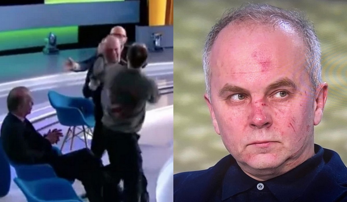Ukraina: deputowany prorosyjskiej partii dostał w papę na wizji w popularnym talk-show za klepanie propagandy