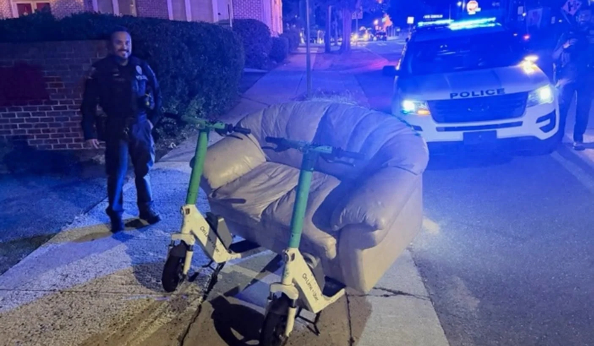 USA: policja zatrzymała mężczyzn jadących hulajnokanapą