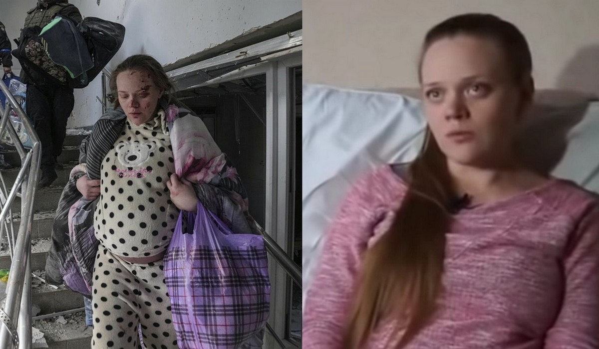 Ciężarna kobieta, która uciekała ze szpitala w Mariupolu, udzieliła wywiadu rosyjskiemu blogerowi i mówi, że nie było nalotu