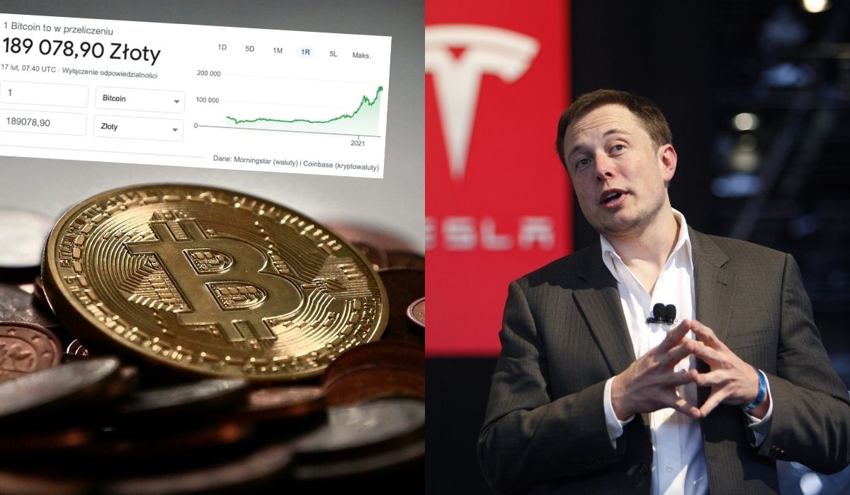 Działania Tesli i bajerka Muska wpłynęły na ceny bitcoina, osiągnął nowy rekord