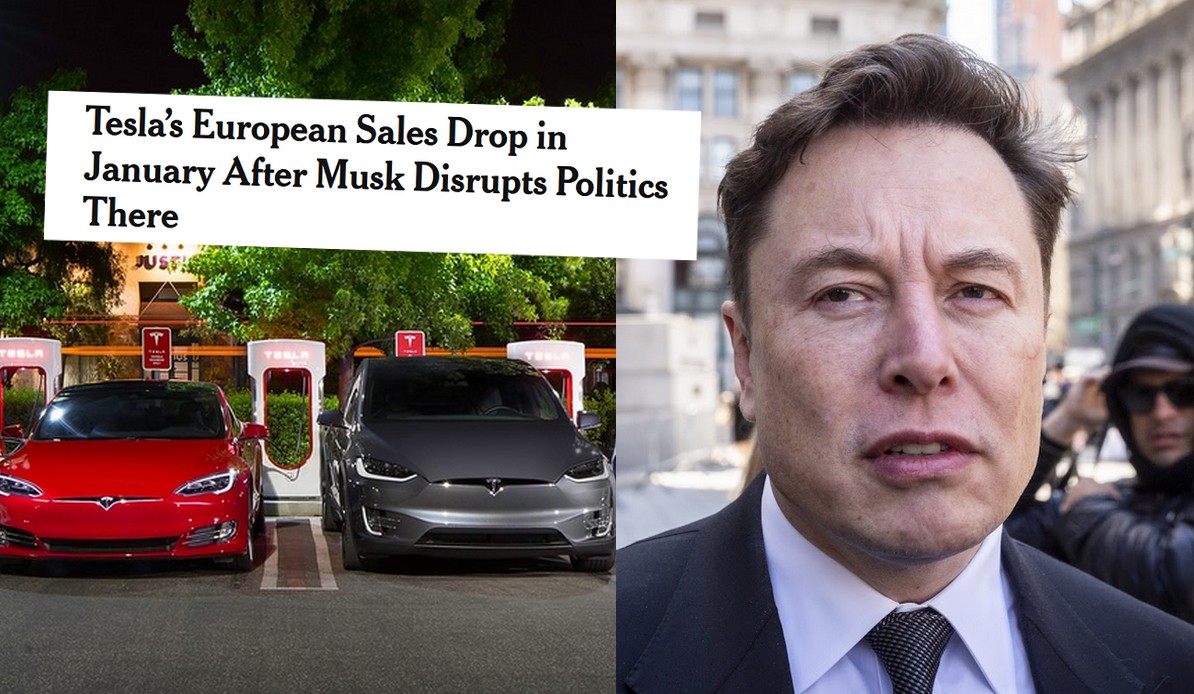 Europejczycy nie palą się ostatnio do zakupu Tesli, w stosunku do stycznia 2024 roku sprzedaż spadła o połowę