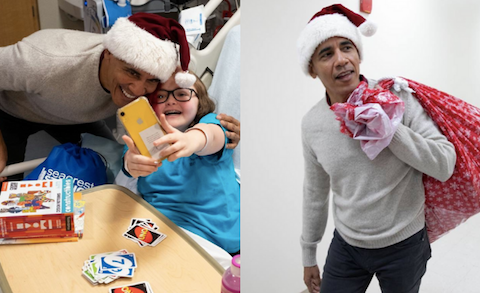 Barack Obama przyniósł prezenty do szpitala dziecięcego