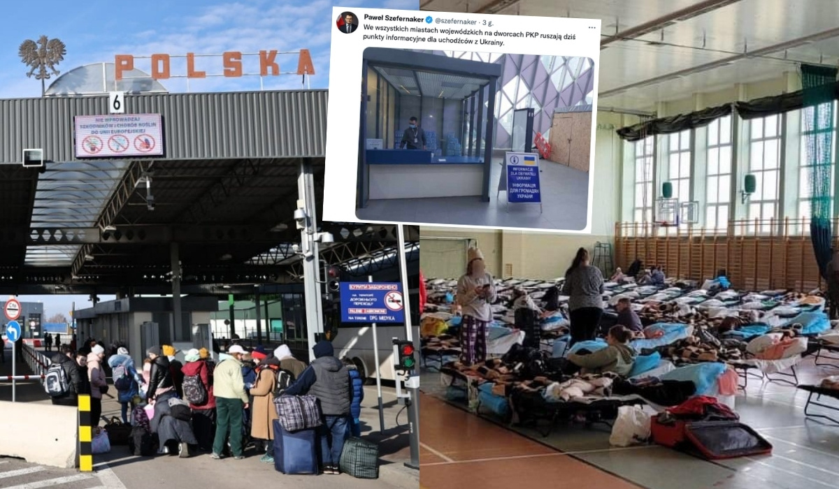 Od czwartku do Polski wjechało z Ukrainy 100 tysięcy osób, ruszają punkty informacyjne na dworcach