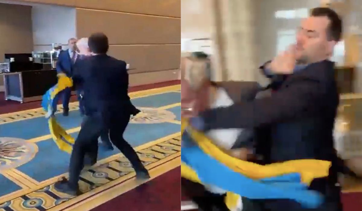 Turcja: delegat z Rosji na spotkaniu zerwał ukraińską flagę, więc delegat z Ukrainy mu nastukał