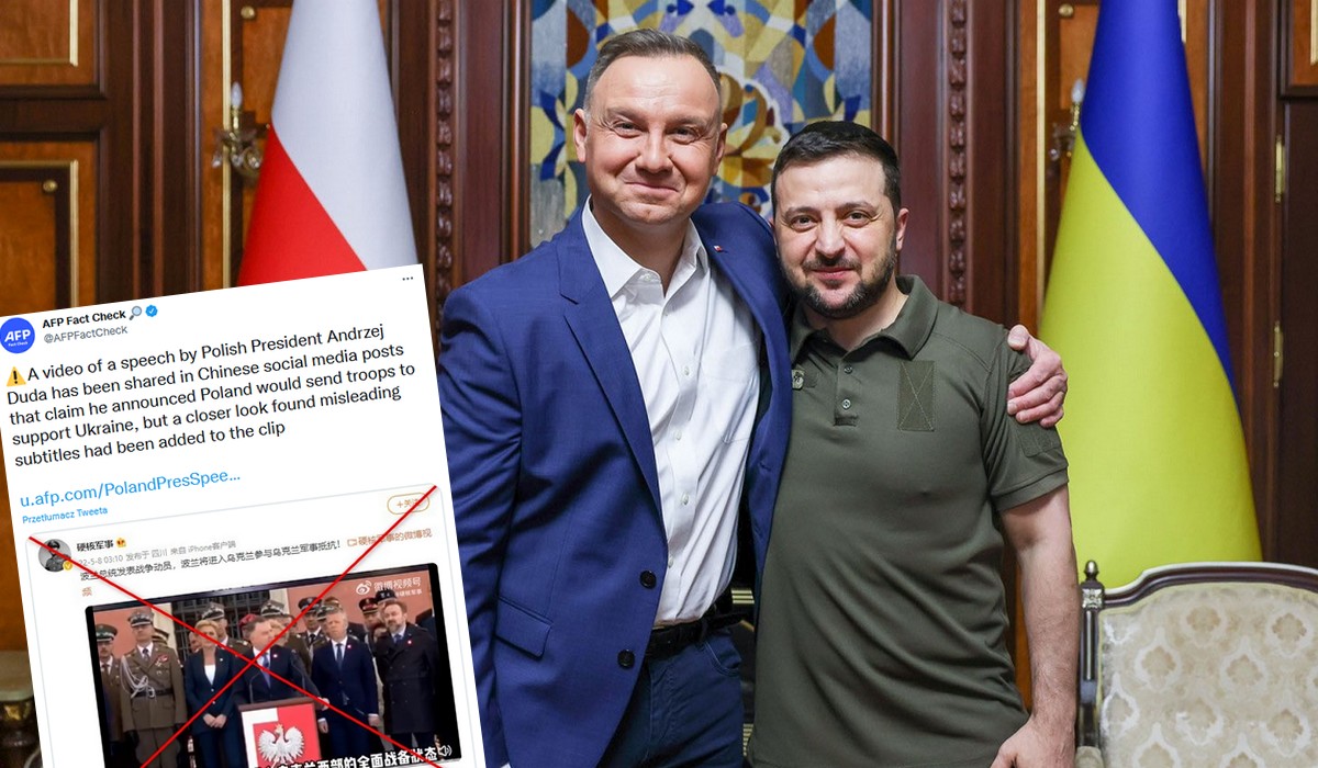 "Polska wkroczy do Ukrainy" - chińskie media pokazują film z Andrzejem Dudą i fejkowym tłumaczeniem