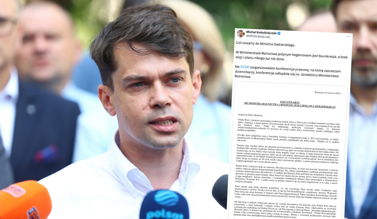 Michał Kołodziejczak odchodzi z rządu po konflikcie z ministrem rolnictwa