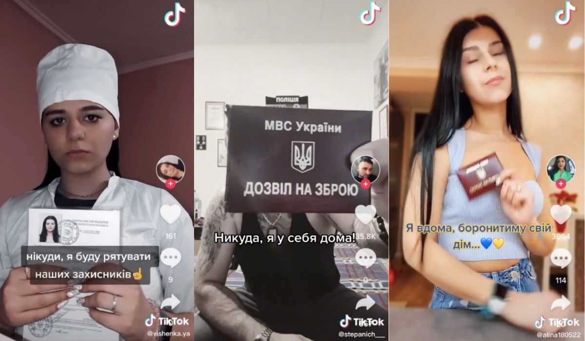 Mieszkańcy Ukrainy stworzyli nowy trend na TikToku, chcą bronić swojego kraju 