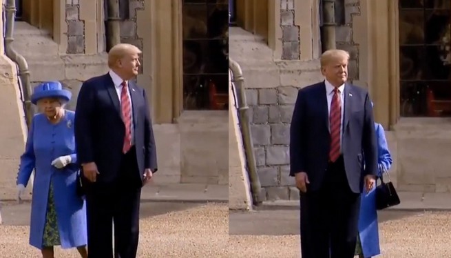 Donald Trump zgubił królową Elżbietę II