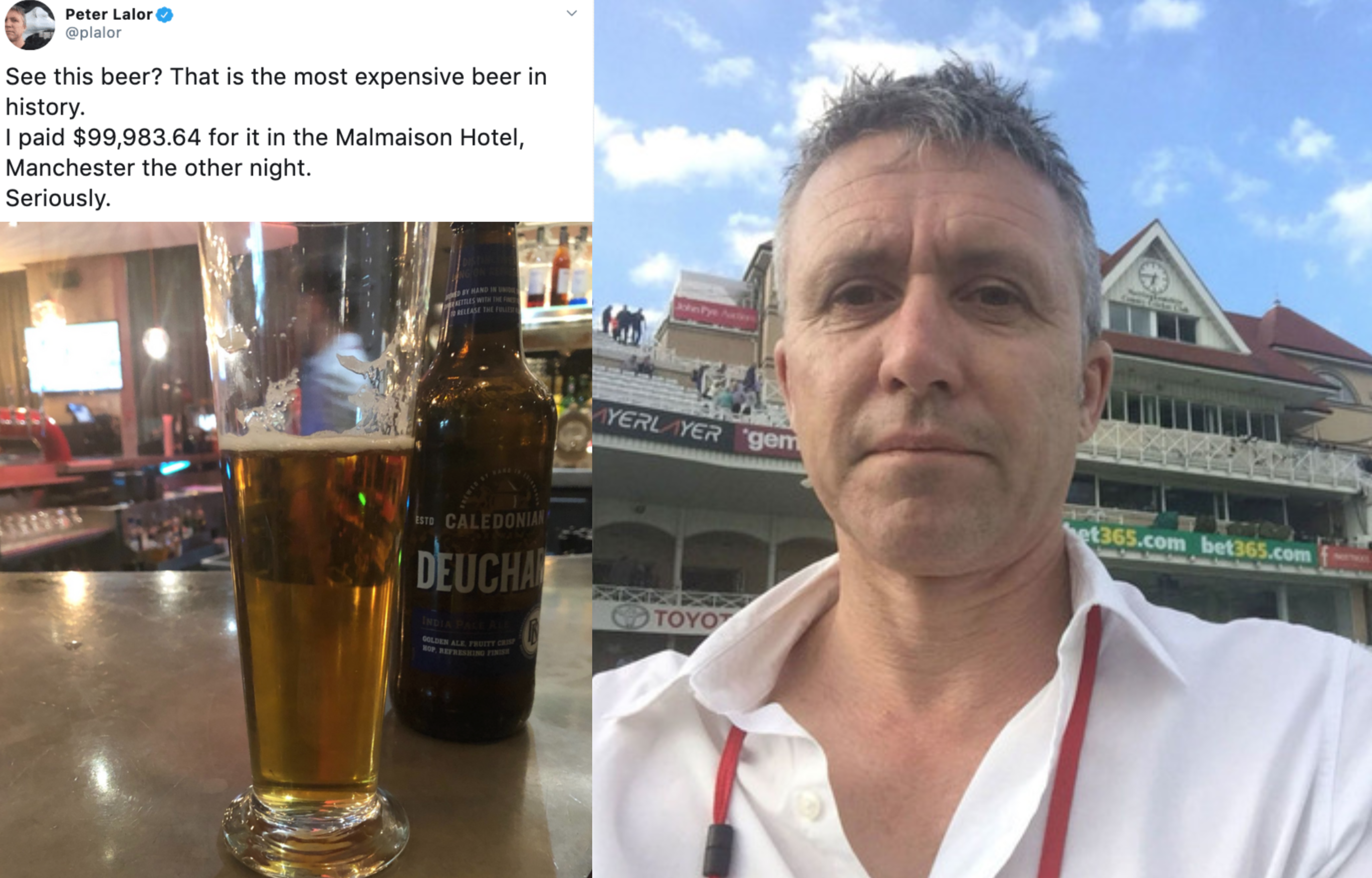 Australijski dziennikarz zapłacił przez pomyłkę 55 tysięcy funtów za jedno piwo