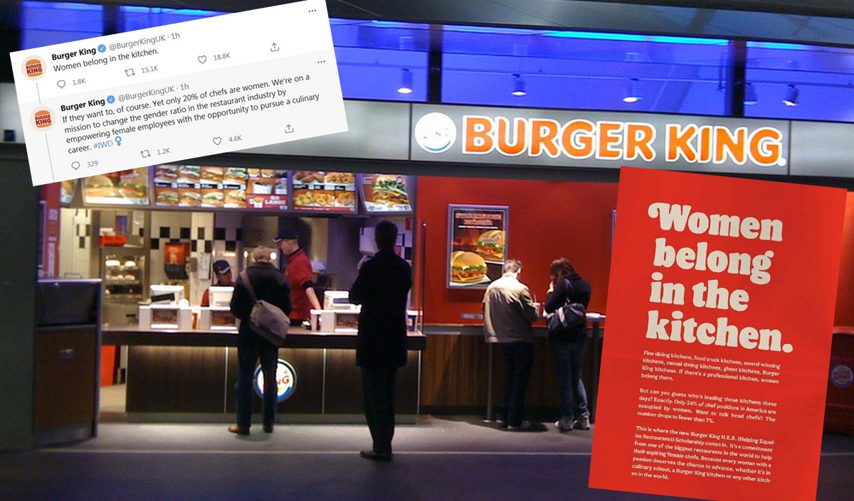 Burger King zrobił bieda-prowokację "miejsce kobiety jest w kuchni" i teraz się tłumaczy